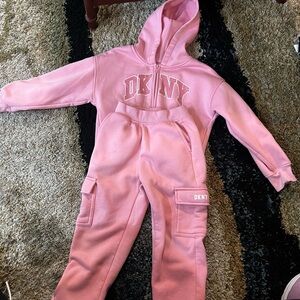 DKNY Pink Kids Cargo Joggers & Hoodie Set